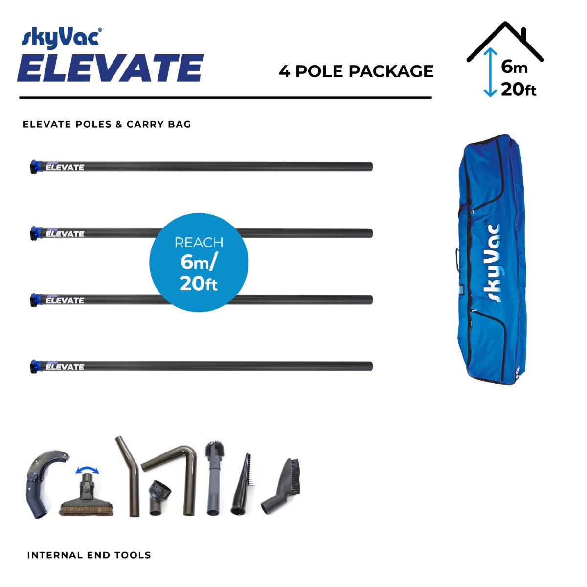 skyVac® Elevate 44mm Clamped Pole Package